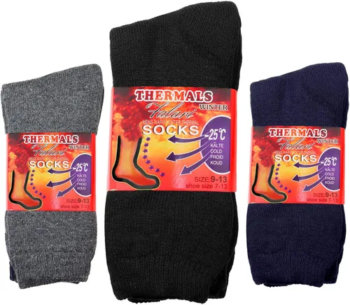 Falari Paquete de 6 calcetines térmicos de invierno para hombre ultra cálidos ideales para actividades de clima frío fuera de la puerta