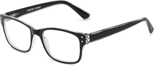 Foster Grant mens Tristan Pop of Power Bifocal Style Blue Light Square Reading Glasses