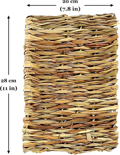 Vista 4 de SunGrow Alfombrilla de hierba de conejo, accesorios de jaula de conejo, cosas y suministros de conejo, hecho a mano, accesorio comestible