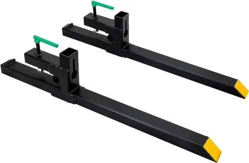 Horquillas para paletas, abrazadera máxima de 43 pulgadas y 1500 libras en horquillas de tractor, accesorio de carga frontal resistente para