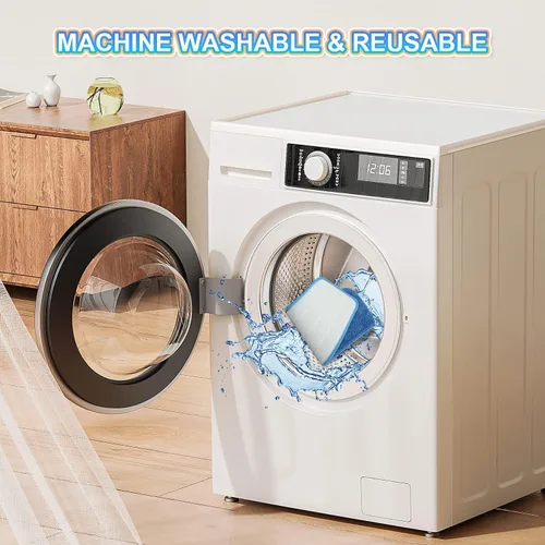 Vista 8 de Paquete de 3 almohadillas de microfibra de repuesto para limpieza de suelos húmedo/seco, almohadillas reutilizables para mopa de piso