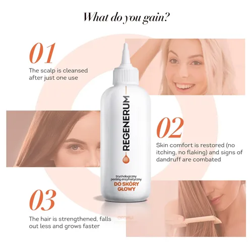 Vista 5 de Regenerum - Trichology Line Enzymatic Scalp Peeling - Fórmula de limpieza intensiva con bromelina, ácidos y urea, previene la caída del cabello