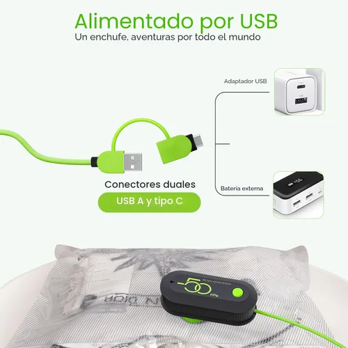 Vista 3 de 9 Pack Bolsas de Almacenamiento al Vacío de Viaje con Bomba Eléctrica USB, Bolsas de Tamaño de Equipaje de Mano de Ahorro de Espacio para Ropa