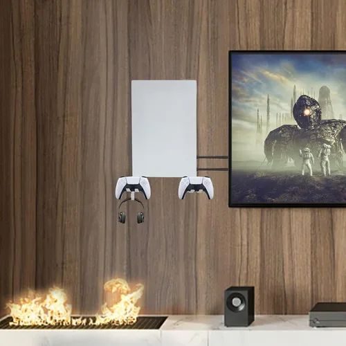 Vista 5 de Wabracket Wall Mount Kits for PS5, 6 in 1 Sturdy Wall Mount Brackect Holder for PS5, Compatiable with Both Digital and Disc Version, with Detachable