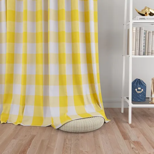 Vista 32 de UPOPO Cortinas de ventana Buffalo Check 122 cm de largo, cortinas de algodón para sala de estar, paneles de cortina a cuadros para dormitorio