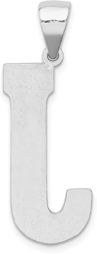 Vista 3 de Colgante de plata de ley con inicial de letra J de 1378in estilo QC2766J Metal no conocido