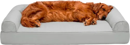 Vista 41 de Furhaven - Cama ortopédica para perros, estilo sofá, acolchada, con funda extraíble y lavable, marrón tostado, tamaño jumbo (XL)