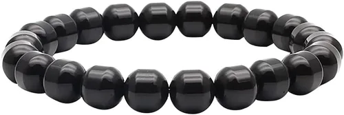 Power Ionics Handmade Beaded Bracelets for Women and Men, Tourmaline, Eye of the Tiger, Obsidian, Lava Stone 8mm Beads and 3mm gold plated beads,