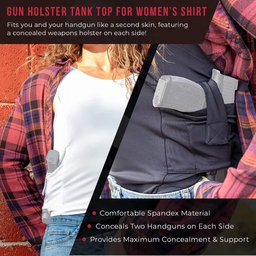 Vista 4 de Graystone Holster Tank Top Camisa Oculta Llevar Ropa para Mujeres Ocultar Compresión CCW Ropa Táctica