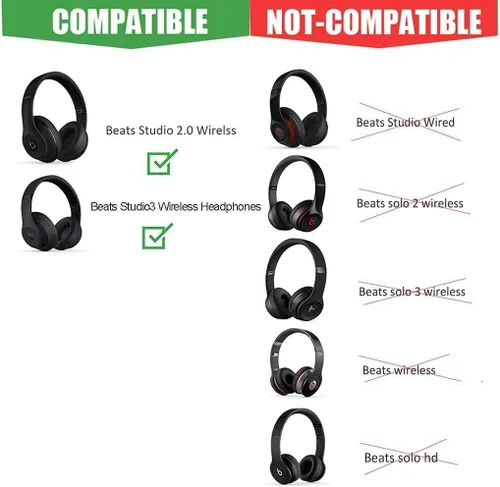 Vista 2 de Studio 3.0 A1914 - Accesorios de repuesto para diadema inalámbrica en la parte superior, también compatible con Studio 2 con cable/inalámbrico