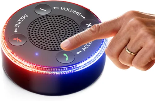 PebblePulse Amplificador de timbre para teléfono celular, tono de llamada fuerte de 120 dB con alerta de flash LED, conexión automática Bluetooth de