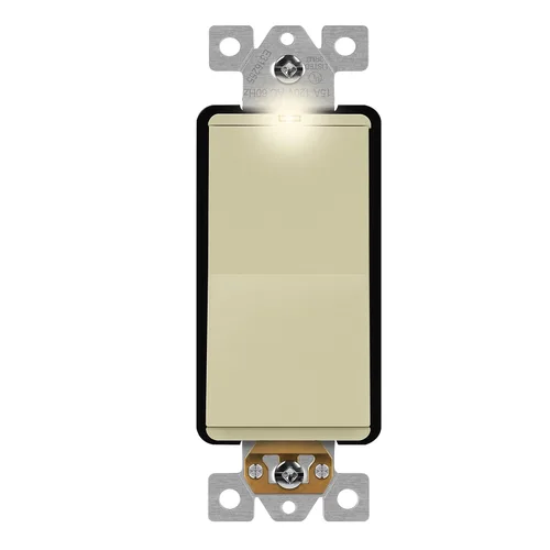Vista 31 de LIDER Interruptor decorador iluminado, interruptor de luz de paleta sin Oro cepillado