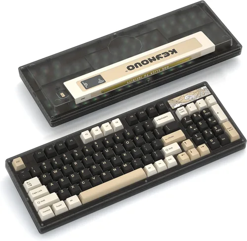 Vista 2 de YUNZII Keynovo IF98 Pro Tri-Mode Wireless Bluetooth Junta intercambiable en caliente, teclado mecánico para juegos 98 teclas, 96% 1800 diseño RGB