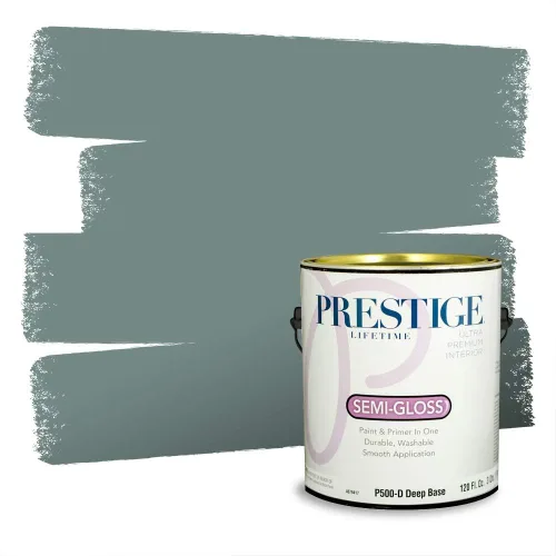 Vista 278 de Prestige Paints - Pintura exterior e imprimación en uno, 1 galón, plano, compatibilidad comparable con el color menta «Whipped Mint» de Behr