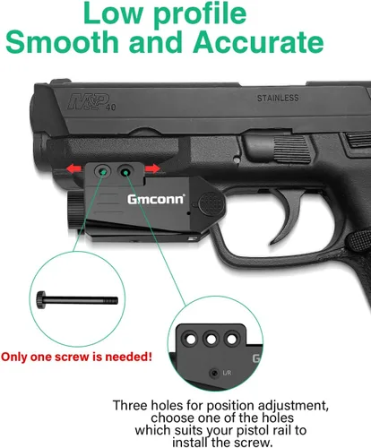Vista 5 de Vista láser verde pistola, linterna de escopeta vista láser verde con círculo, linterna táctica recargable USB combo láser con modo estroboscópico