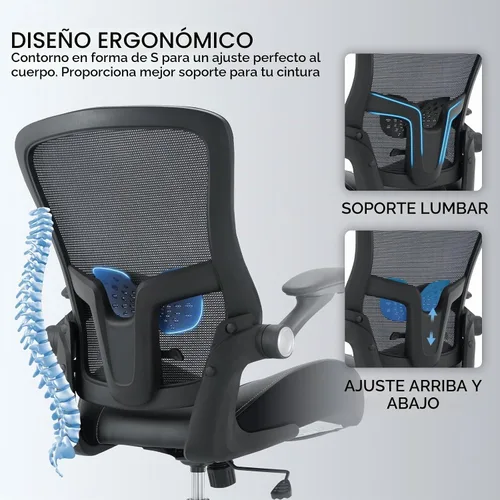 Vista 4 de Silla de oficina grande y alta de 400 libras, silla de escritorio ergonómica con cojín ancho de espuma de modelado 3D, silla de computadora