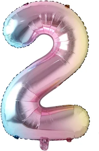 Vista 5 de Globos de números de 32 pulgadas, globo de aluminio, bola de dígitos degradados de arco iris, decoración de fiesta de cumpleaños, suministros