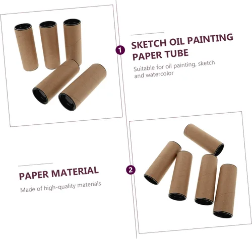 Vista 5 de Embalaje 5pcs Tubo Cartel Tubo de Cartel Tapas Resistente para Almacenamiento de Arte