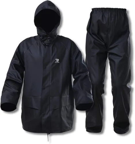RainRider Trajes de lluvia para hombres y mujeres, impermeable, resistente al agua, para pesca, ropa de lluvia, chaqueta y pantalones con capucha