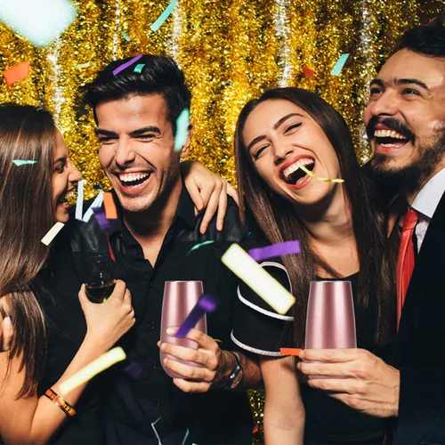 Vista 6 de Paquete de 4 vasos de copa de champán con doble aislamiento sin tallo, 6 onzas, irrompibles y reutilizables, copas de cóctel para brindar, gran