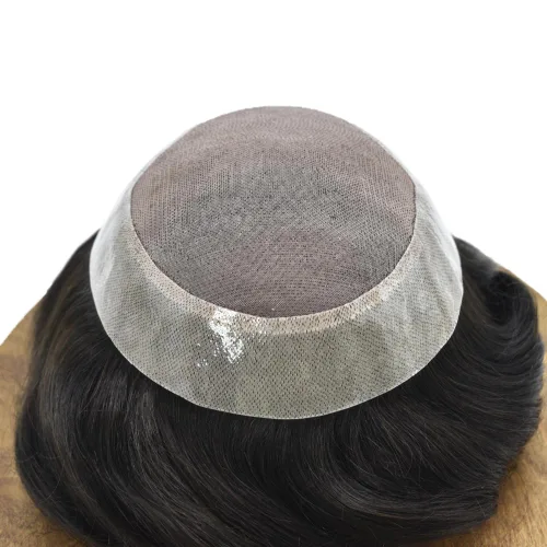 Vista 5 de Mens Toupee Hair Replacement System For Men Durable Fine Mono Hair Piece For Men Toupee For Men Real 100% Human Hair System Protesis Capilar Para