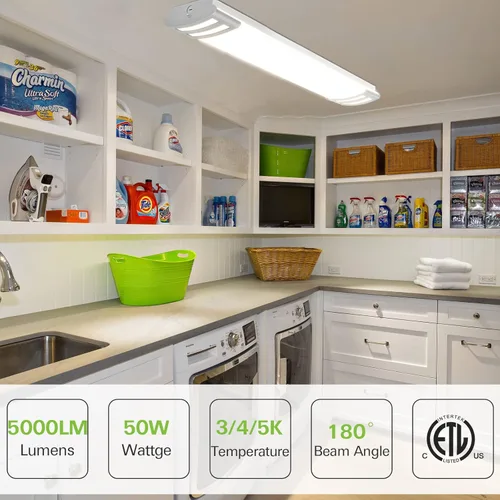 Vista 4 de hykolity Luces LED lineales de montaje empotrado de 4 pies 3CCT de 50 W, 5000 lm, 3000 K/4000 K/5000 K seleccionables, luces LED de 4 pies