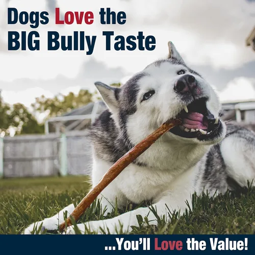 Vista 2 de Cadet Bully Hide Sticks Natural Dog Chews, Large, 7 Count Bozal de carne de res y piel de res premium, colágeno natural para perros, masticables