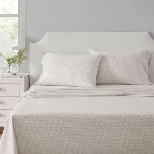 Vista 49 de Martha Stewart - Juego de sábanas tamaño individual con sábana bajera y funda de almohada, ropa de cama de percal de algodón con una sensación