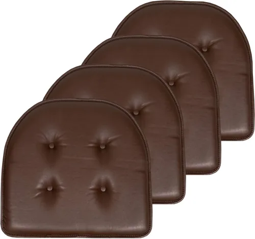 Vista 137 de Sweet Home Collection - Cojín de espuma viscoelástica para silla con capitoné, antideslizante, en forma de U, de 17 x 16 pulgadas, a cuadros Cuadros