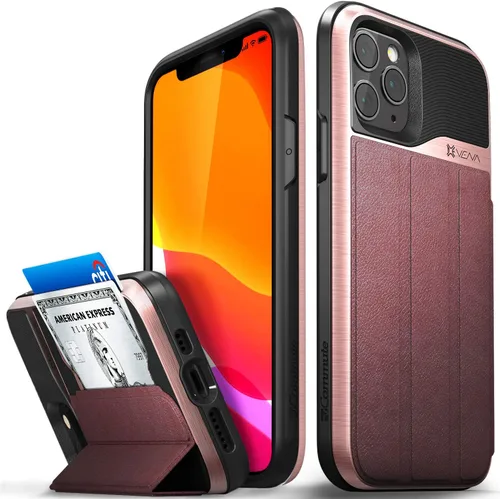 Vista 21 de VENA vCommute - Funda tipo cartera compatible con Apple iPhone 11 (6.1 pulgadas 2019), (protección contra caídas de grado militar) con tapa y ranura