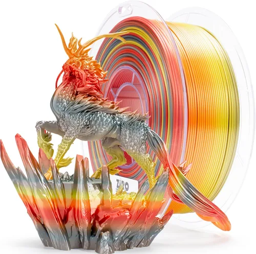Vista 27 de ZIRO - Rápido cambio de color PLA, filamento de gradiente de color de 1.75mm, filamentos de PLA arcoíris brillantes, compatible con la mayoría