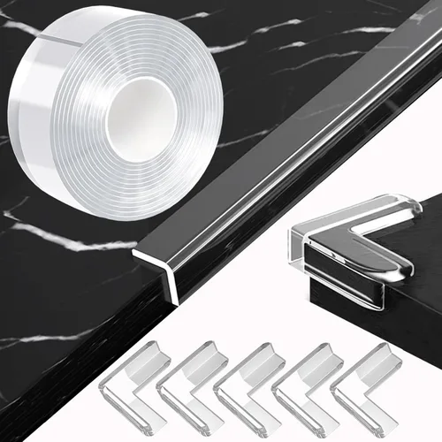 Vista 14 de Protector de Esquinas y Bordes a Prueba de Bebés, Protector Suave y Transparente para Esquinas de Mesas y Muebles y Tope de Seguridad para Puertas