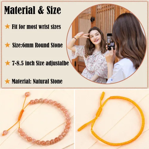 Vista 77 de LPBeads Pulsera de piedra natural hecha a mano de tamaño ajustable
