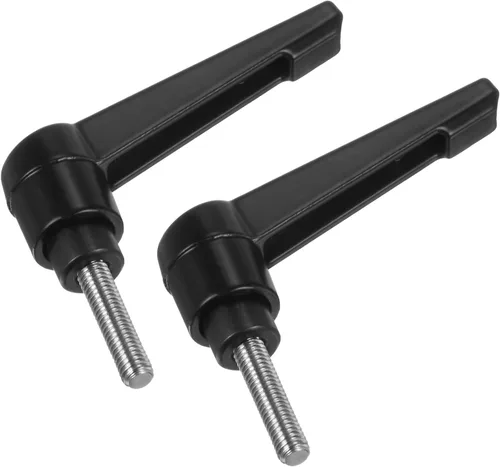 Vista 4 de uxcell 2 manijas de palanca de sujeción, M5 x 0.787 in, perno macho roscado de acero inoxidable 304, asas ajustables de bloqueo de trinquete