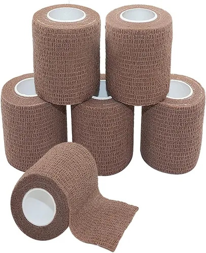 Vista 33 de MINGYUE - Paquete de 6 vendajes autoadhesivos de 3 pulgadas x 5 yardas, cinta atlética, cinta deportiva, cinta de muñeca y tobillo, vendaje cohesivo
