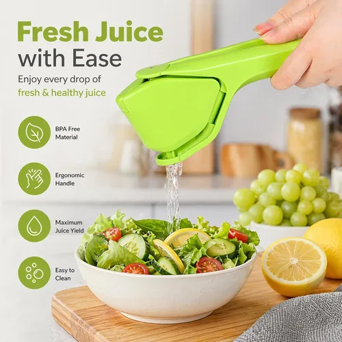 Vista 4 de Exprimidor de limón, exprimidor manual de lima plano sin esfuerzo, prensa de cítricos a mano, diseño de pliegues para ahorrar espacio