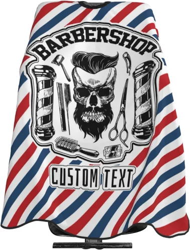 Vista 9 de Capa de peluquero personalizada, capa de corte de cabello con texto personalizado para hombres, kit de corte de pelo personalizado, delantal
