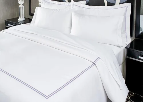 Vista 29 de BedDecor Lujoso juego de funda de edredón de algodón egipcio de 400 hilos, 1 pieza con hermoso bordado de 2 rayas