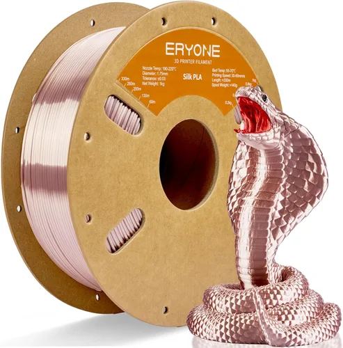 Vista 13 de ERYONE Filamento de ácido poliláctico (PLA) de seda bicolor para impresora 3D, de 1.75 mm +/- 0.03 mm, carrete de cartón de 1 kg (2.2 libras), negro