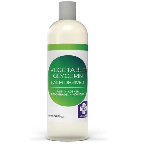 MD.LIFE Aceite líquido de glicerina vegetal, glicerina vegetal sostenible de grado alimenticio, 16 onzas, glicerina de grado farmacéutico para piel,