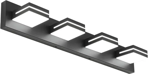 Vista 59 de SineRise Lámparas LED modernas para tocador de baño (3 luces, 24 pulgadas), accesorios de iluminación de pared de acrílico moderno dorado mate sobre