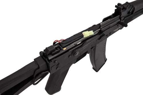 Vista 6 de Lancer Tactical AK-Series AKS-105 AEG Airsoft Rifle con esqueleto plegable Stock Negro