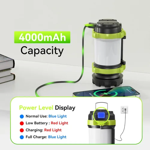 Vista 4 de AlpsWolf Linterna recargable, 6 modos, linterna de camping LED, linterna de campamento para corte de energía, linterna para el hogar, emergencia