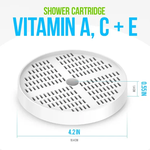 Vista 4 de AquaHomeGroup Vitamina C + E + Un cartucho de repuesto para cabezal de ducha hexagonal