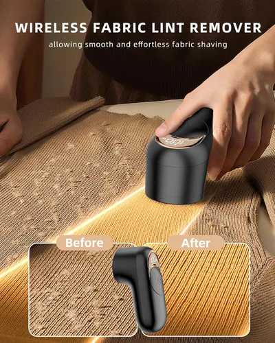 Vista 2 de Afeitadora de tela, removedor de pelusas, afeitadora de pelusa recargable con hojas de 6 hojas, desfuzzer de suéter, quitar rápidamente las bolas