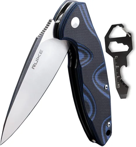 Vista 12 de Cuchillo táctico plegable con clip de bolsillo, hoja de acero inoxidable 14C28N, mango G10, bloqueo de revestimiento, cuchillos pequeños EDC