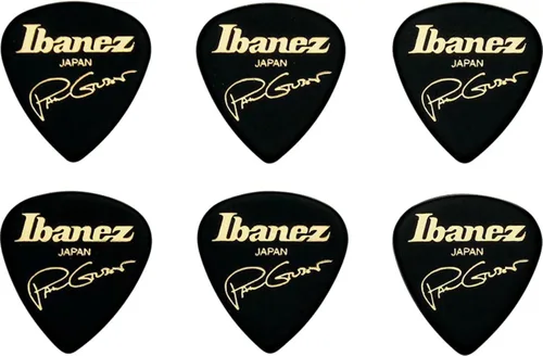 Ibanez B1000PG Paul Gilbert Signature Picks - Paquete de 6 púas (B1000PGBK), color negro