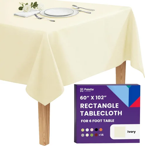 Vista 53 de Gee Di Moda - Mantel rectangular de 60 x 84 pulgadas – Mantel rectangular de poliéster lavable para mesa de 5 pies