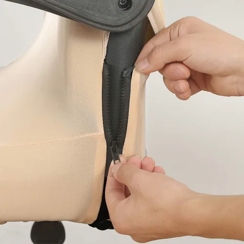 Vista 5 de Fundas elásticas para sillas de oficina, extraíbles y lavables, antipolvo, de elastano, fundas protectoras para sillas giratorias universales Beige