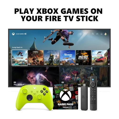Vista 17 de Xbox Wireless Controller Deep Pink (2025) + Fire TV Stick 4K Game Pass Ultimate 1 Month Bundle - Play on Windows, Android, iOS & Smart TVs